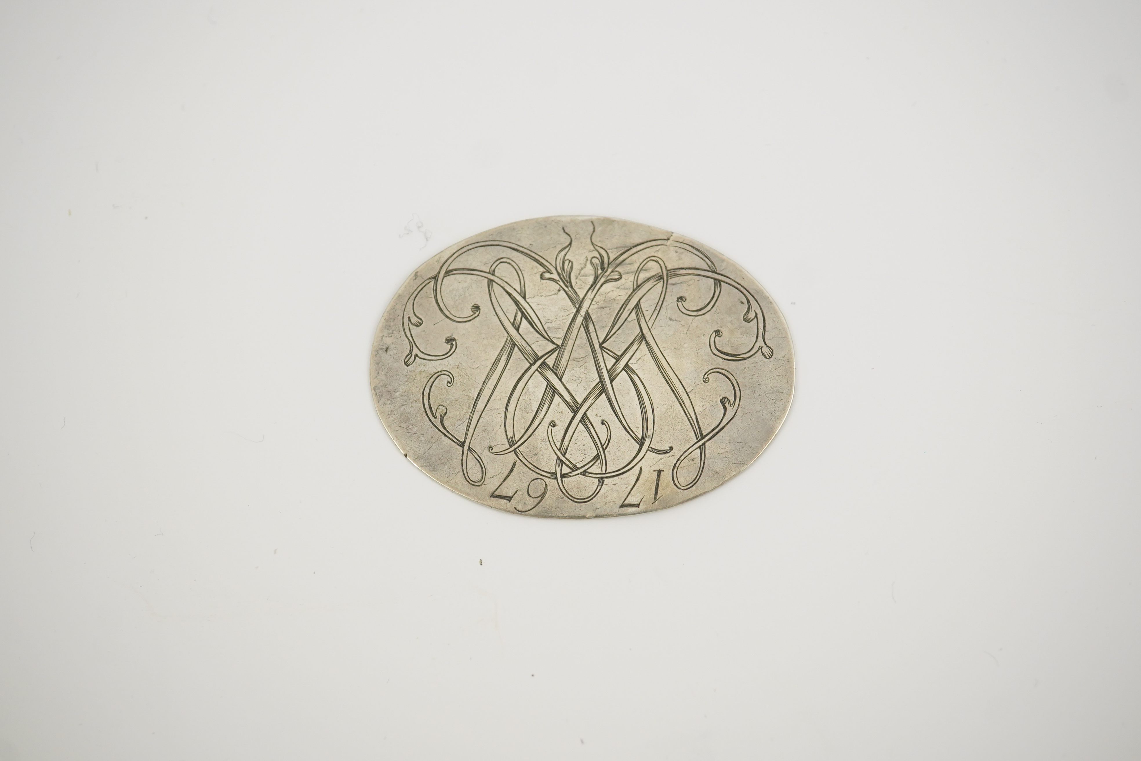 A George III silver Beverley Racecourse Members ticket, inscribed 'Beverley STAND No 23' to one side, monogrammed and dated 1767 the other, 4.4cm.